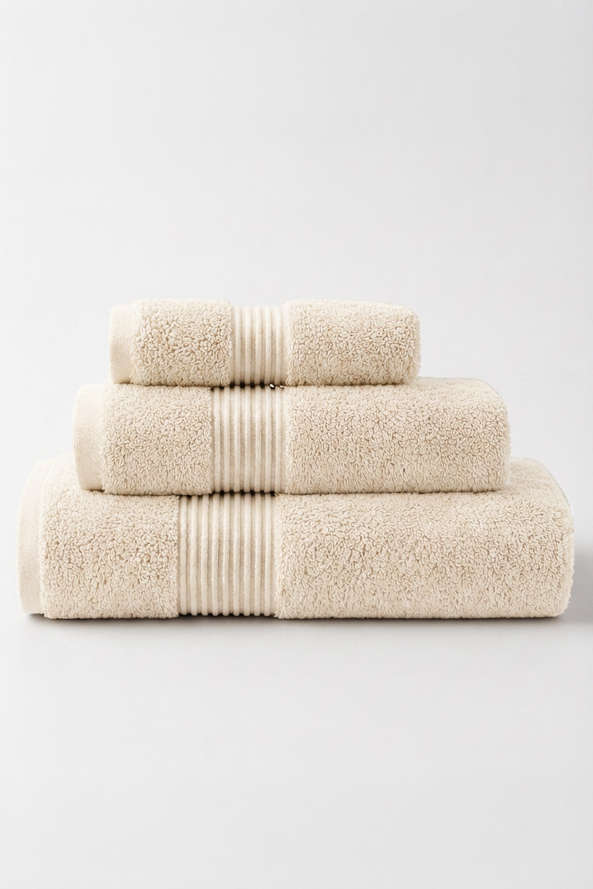 Boulevard Complete Towel Set – Ivory | 3 Pieces