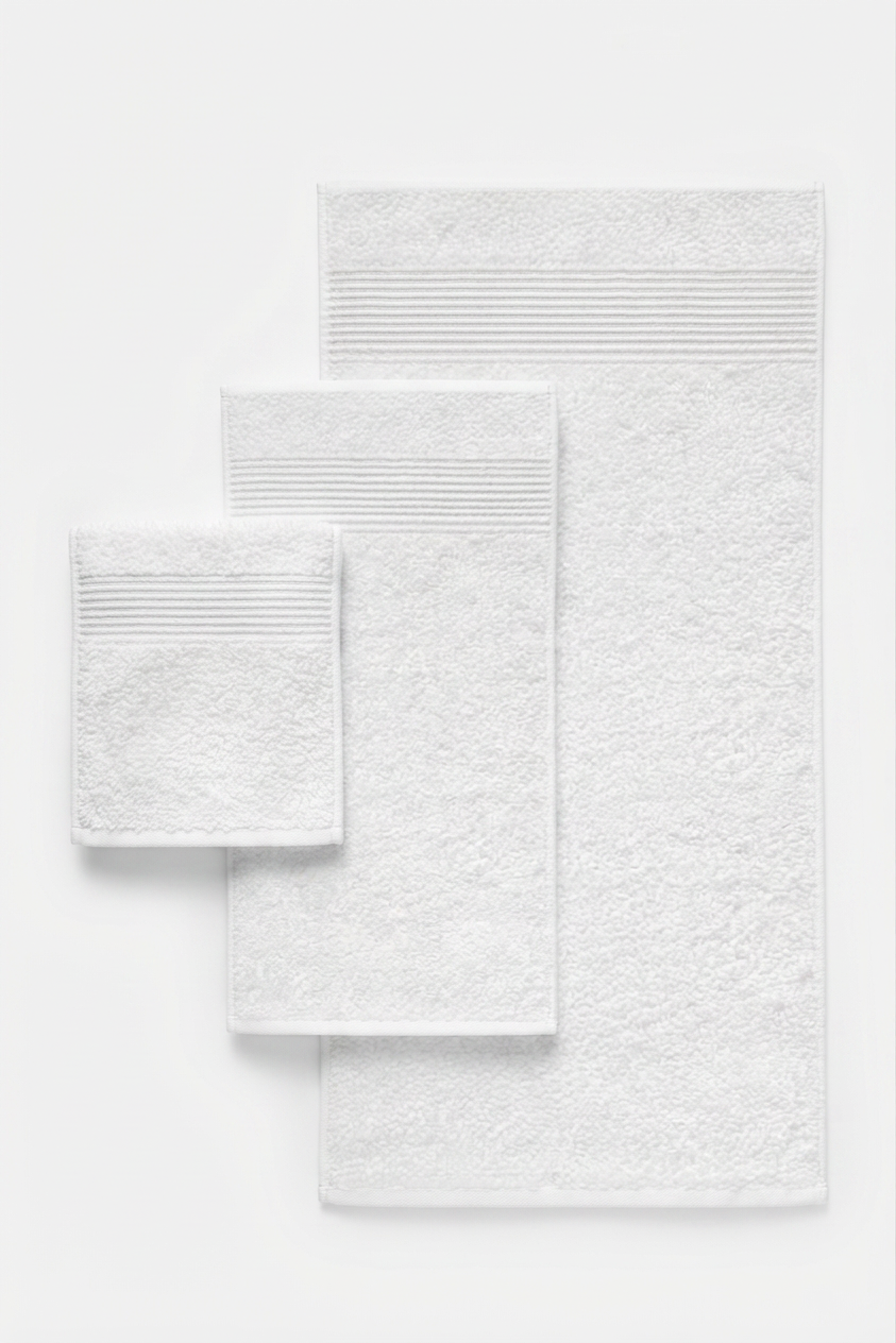 Boulevard Complete Towel Set – Ice White | 3 Pieces